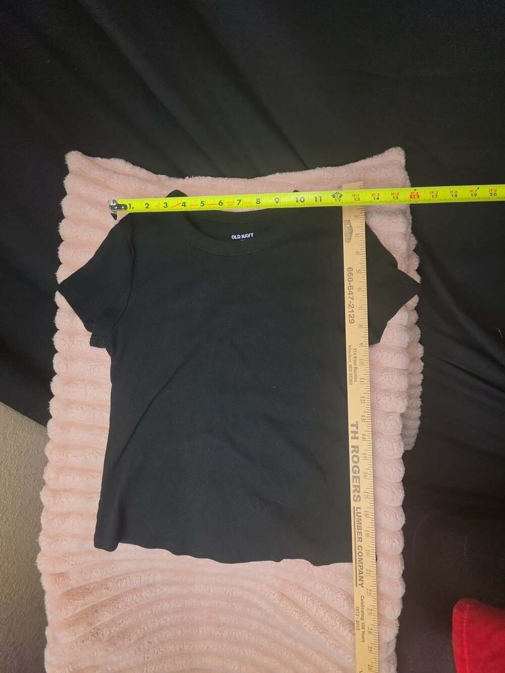 Old Navy Snug Ribbed Short Sleeve T-Shirt Size M Black